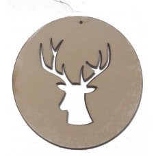 Χριστουγεννιάτικo Ξύλινο Κρεμαστό με Τάρανδο (8cm)